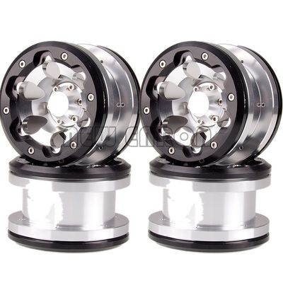 qualité  1:10 RC Model Car 4P 2.2" 6 Holes Beadlock Wheels Aluminum Rims Hub For Axial Yeti / Emerging RC 90056 90053 90045 90031 Crawler usine